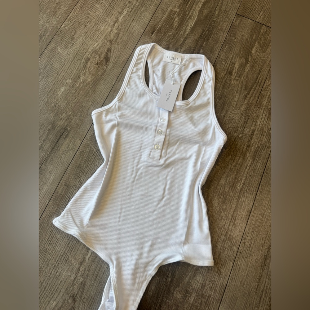 ClYQUE White Ribbed Bodysuit - Picture 9 of 13